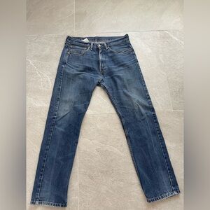 Levis 505 Jeans Mens 34x32 Blue Straight Leg Regular Fit Denim Pants Medium Wash